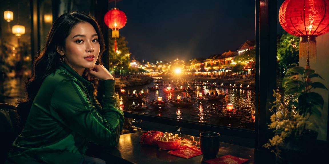 Người chơi nhận phong bao lì xì thưởng tại Hội An