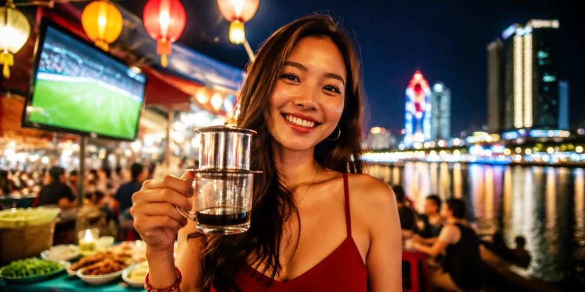 Fan bóng đá theo dõi trận đấu và đặt cược tại quán cà phê Quy Nhơn